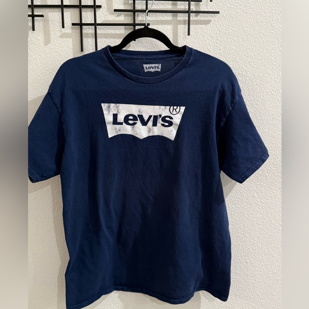 Levi’s Navy Blue Logo T-Shirt Men’s Large Classic Short Sleeve Tee